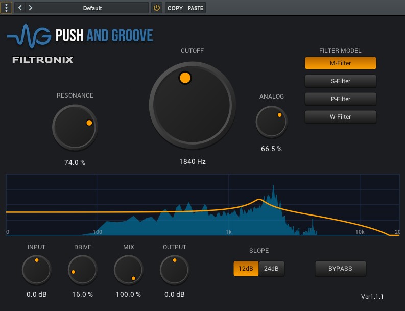 FILTRONIX audio plugin interface